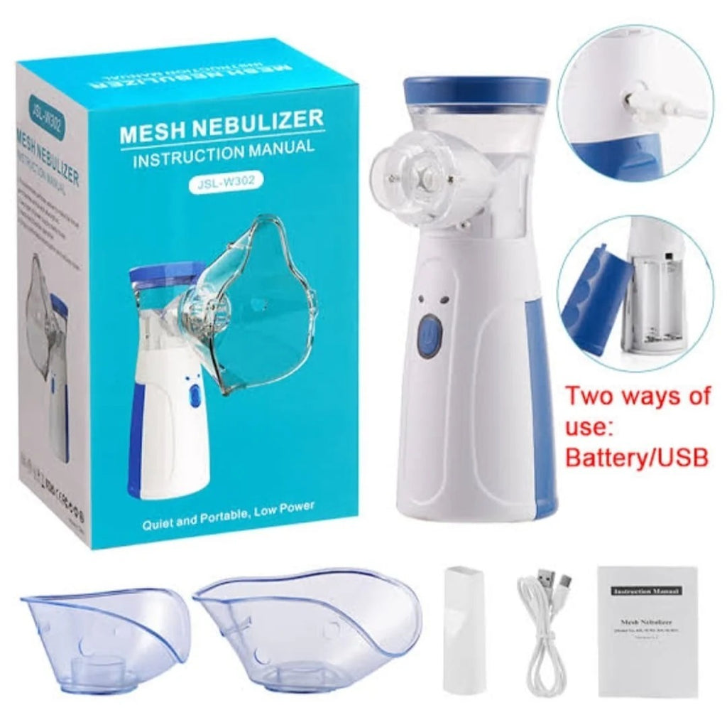 Portable Mesh Nebulizer Quiet Low Power Cell Operated Personal Respiratory Inhaler Providing Reliable Support