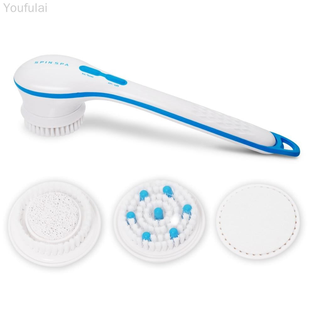 Electric Shower Brush 5-in-1 Spin Spa | Full Body Cleansing & Exfoliating Brush with Massage Heads for Smooth, Glowing Skin