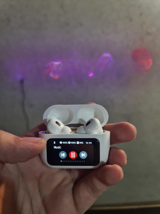 A9 Pro Digital Display Case Airpods / ANC/ENC Touch Screen Wireless Earbuds | A9 Pro Airpods - White & Black