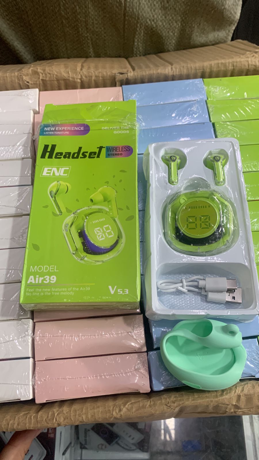 Air 39 TWS Wireless Earbuds: The Trendy Bluetooth 5.3 Gaming Headset with Transparent Charging Case (random colour)