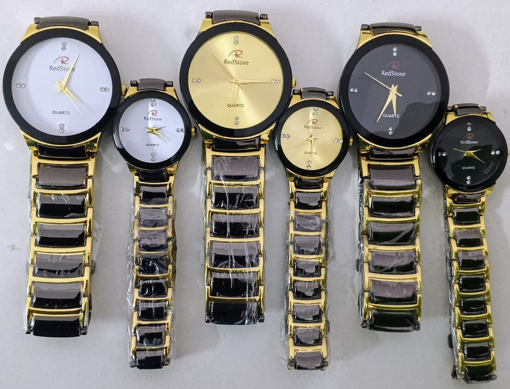 Redstone Quartz Couple Watch Durable Quality Stylish Design Perfect Choice For Daily Use And Gift Needs (Random Color & Design)