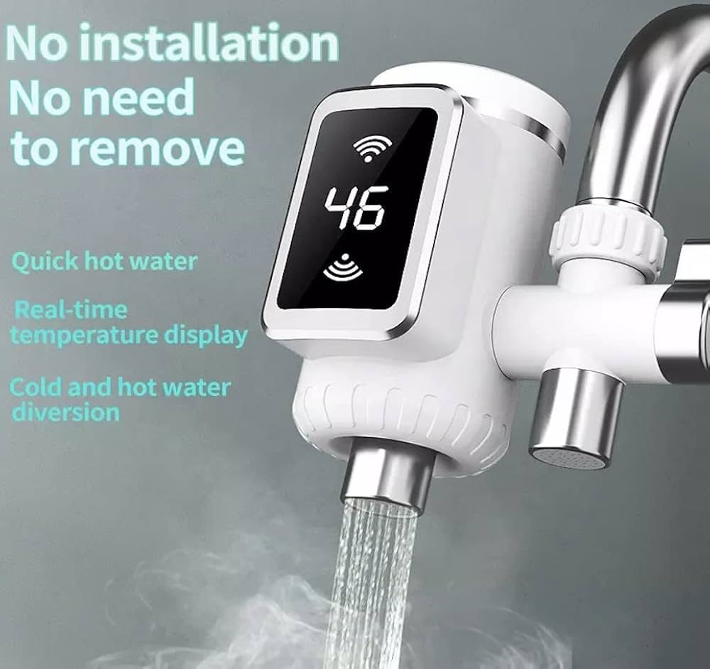 3000W Water Heater Faucet – Instant Heating Tap with Grow Free Installation for Home and Kitchen Use