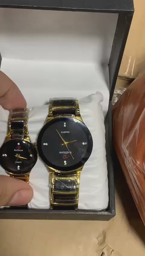 Redstone Quartz Couple Watch Durable Quality Stylish Design Perfect Choice For Daily Use And Gift Needs (Random Color & Design)