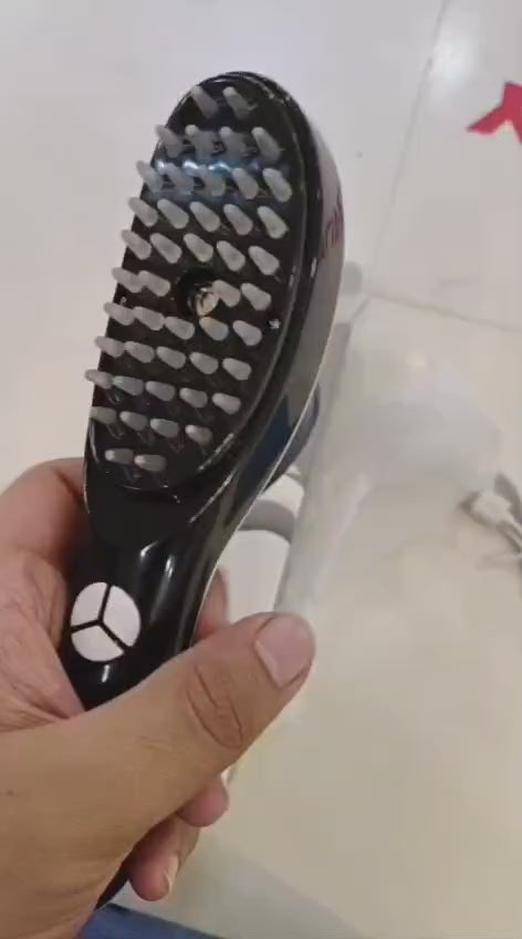 Electric Massage Comb – Blue & Red Light Therapy, Vibration Brush, Spray & Negative Ion Scalp Massager (Rechargeable)