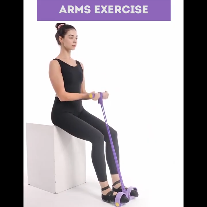 Foot Pedal Resistance Band – Elastic Sit-Up Pull Rope for Yoga & Fitness | Tummy Trimmer (Random Colors)